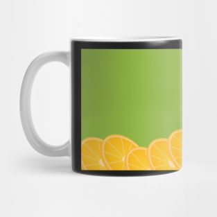 Green Background and Orange Slices Mug